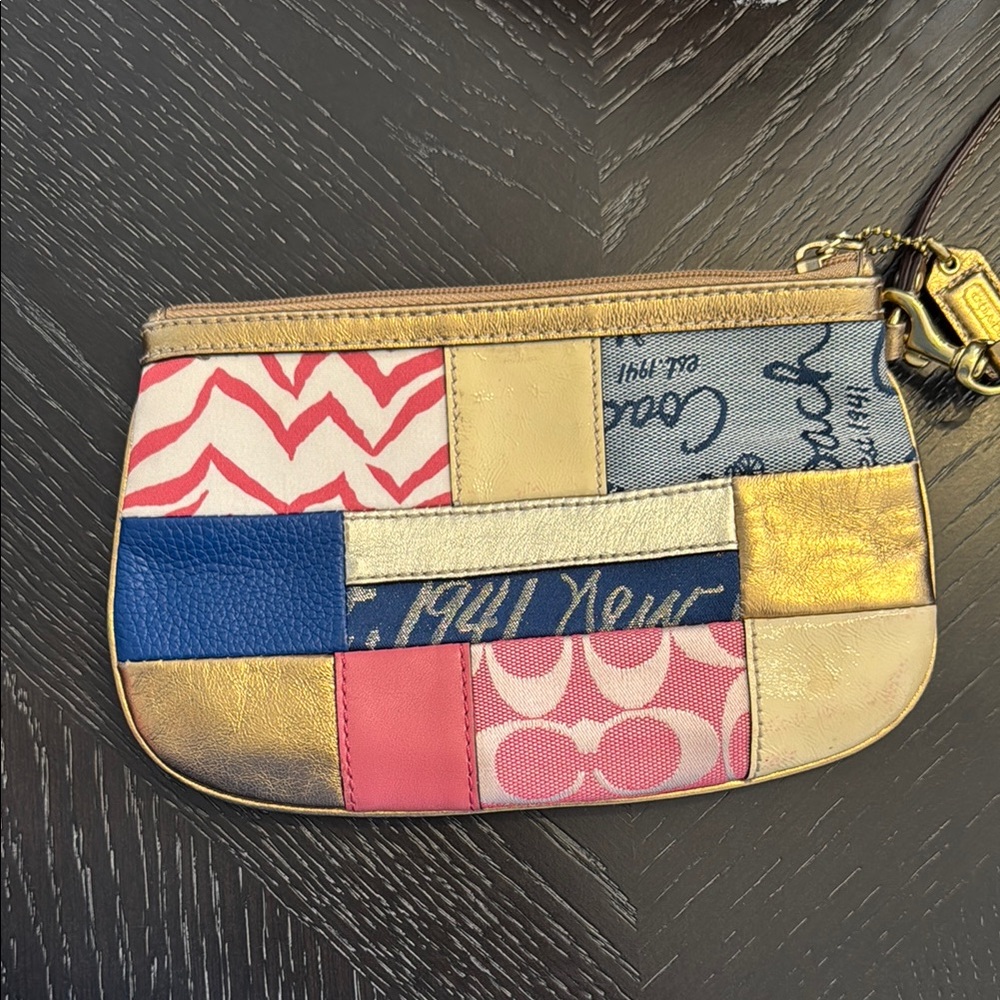 Coach Multicolor Patchwork Wristlet